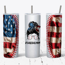 Load image into Gallery viewer, baseball mom tumbler 3 side view
