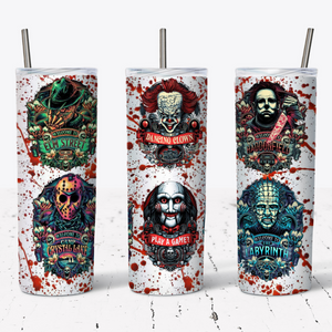 Bloody Horror Movies Tumbler w/Lid & Straw