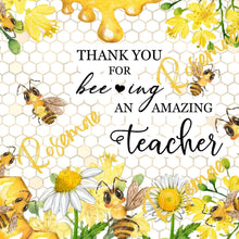 Load image into Gallery viewer, Bee-ing An Amazing Teacher Tumbler w/ Lid &amp; Straw
