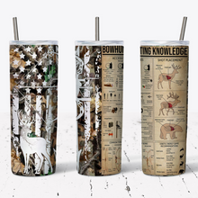 Load image into Gallery viewer, Bow Hunting Knowledge Map &amp; Fish Tumbler w/ Lid &amp; Straw
