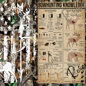 Bow Hunting Knowledge Map & Fish Tumbler w/ Lid & Straw