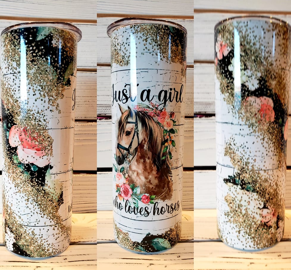 Just A Girl Who Loves Horses 20oz Tumbler w/ Lid & Straw